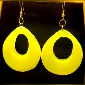 Handcrafted Glow in the Dark resin earrings.